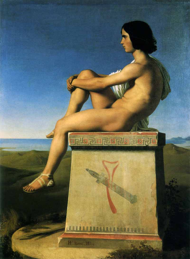 Polites privind mișcările grecilor la Troia, Jean Hippolyte Flandrin,1834